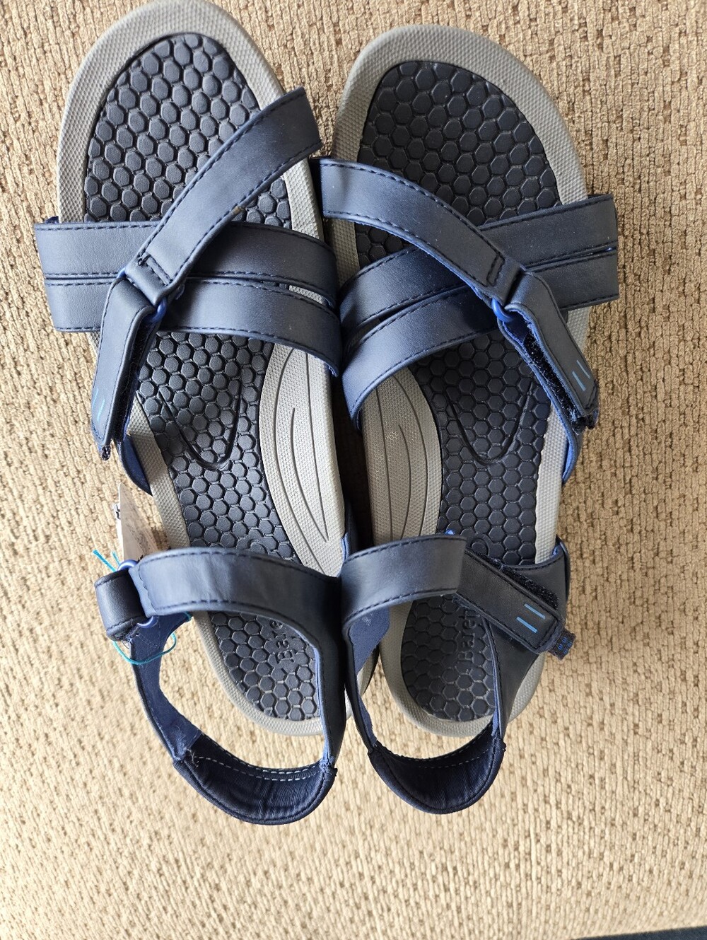 Womens BareTrap Navy Blue Adjustable Strap Sandals, 9M